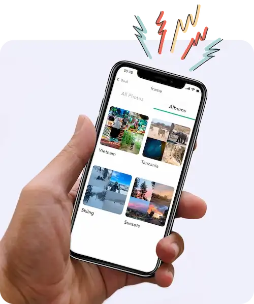 Albums view of Skylight app